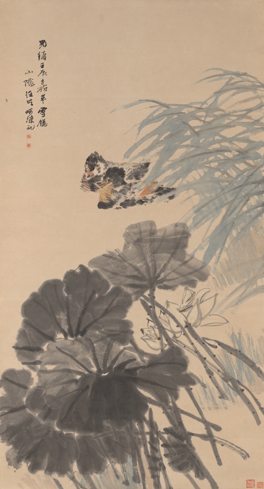 Mandarin Ducks and Lotus