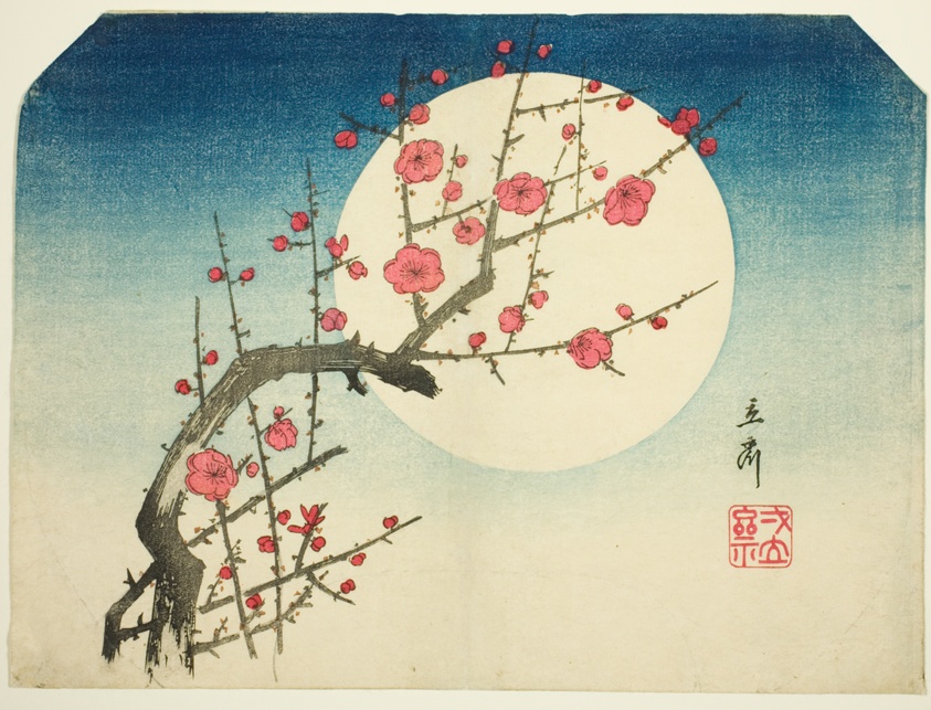 A Red Plum Branch against the Summer Moon