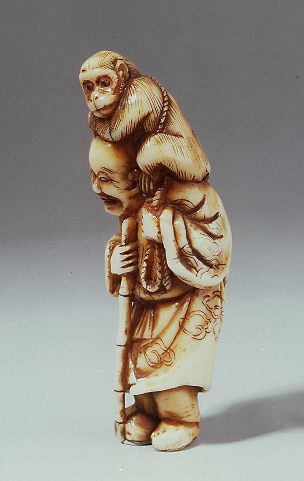 Netsuke: a monkey trainer
