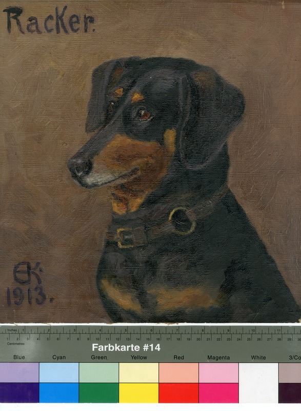 Painting. Dog.