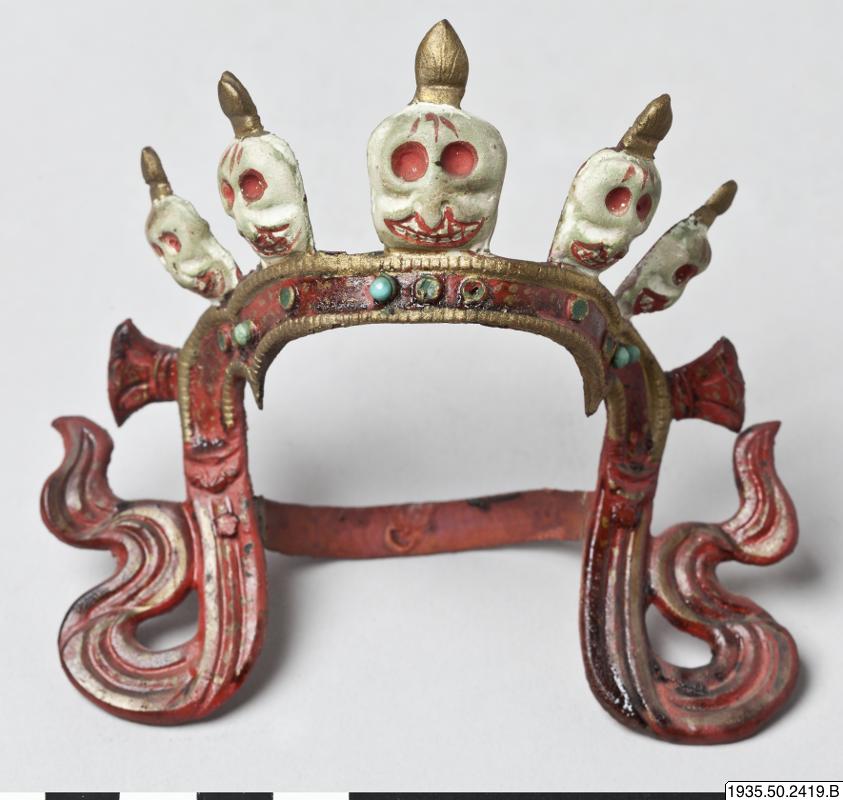 headgear, skull crown, sculpture part, crown,