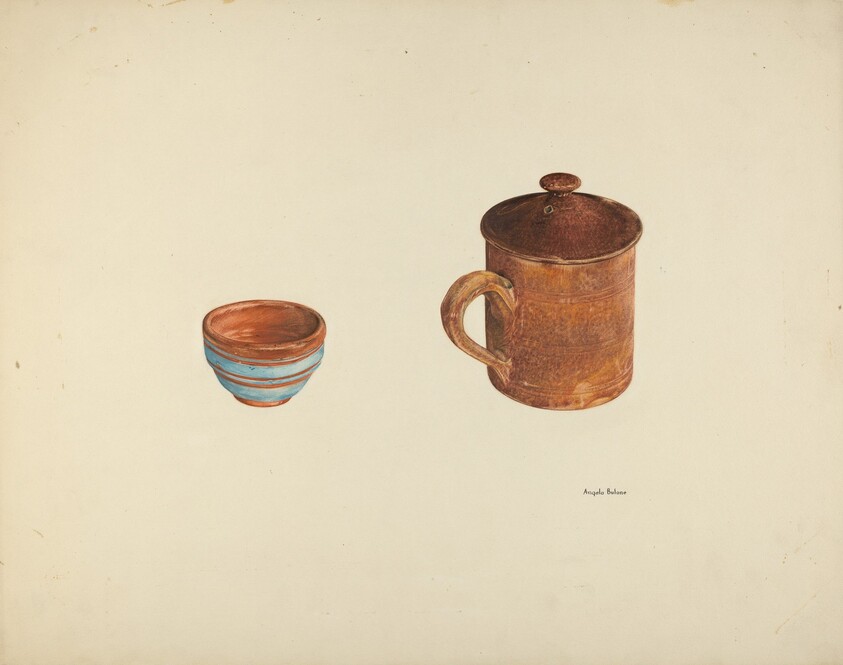 Zoar Dish and Coffee and Cider Cup w/ Lid