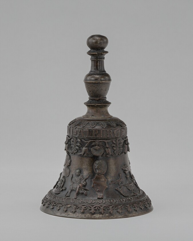 Hand Bell with Portrait of Lodovico Maria Sforza, 1451-1508, called Il Moro, 7th Duke of Milan, and Figures of Hercules