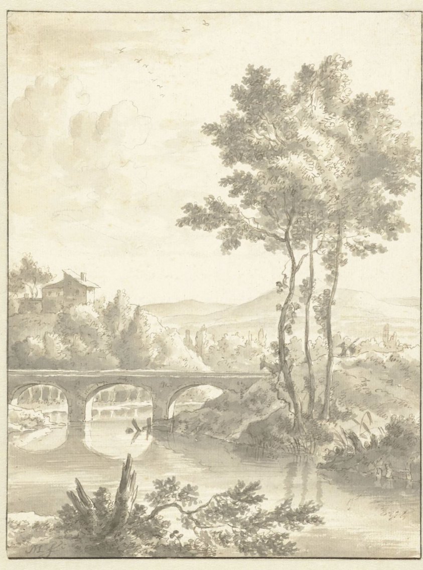 Landscape with a Multi-Arched Bridge