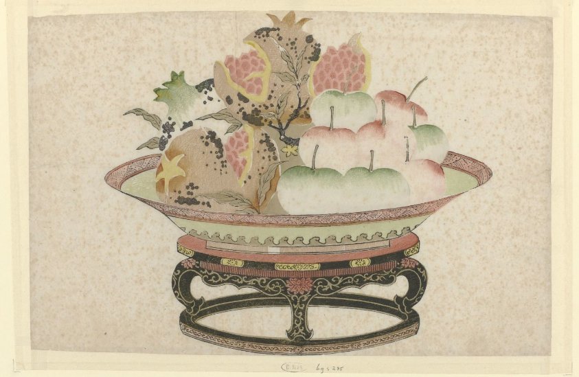 Pomegranates and Apples in a Bowl