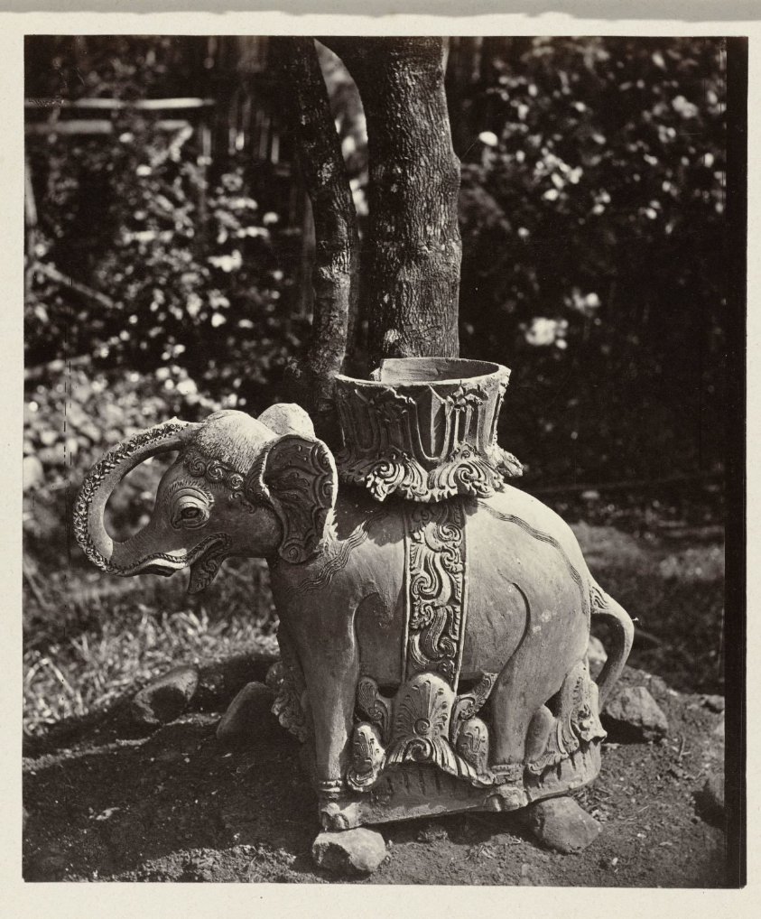Terra cotta elephant with depository Karta Wangingan, Kunigan district, West-Java province, period unknown.