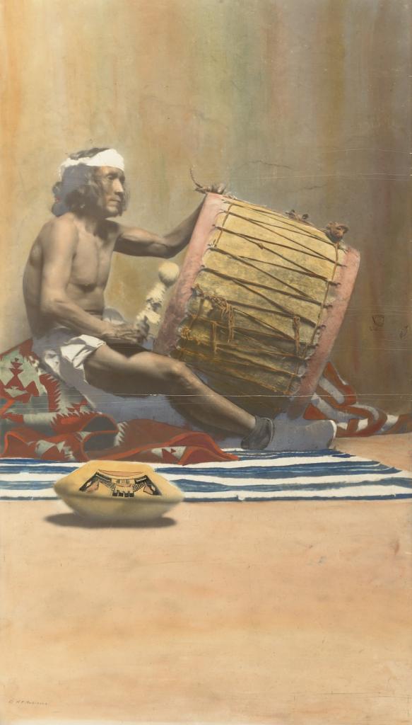 Hopi Musician Playing Drum