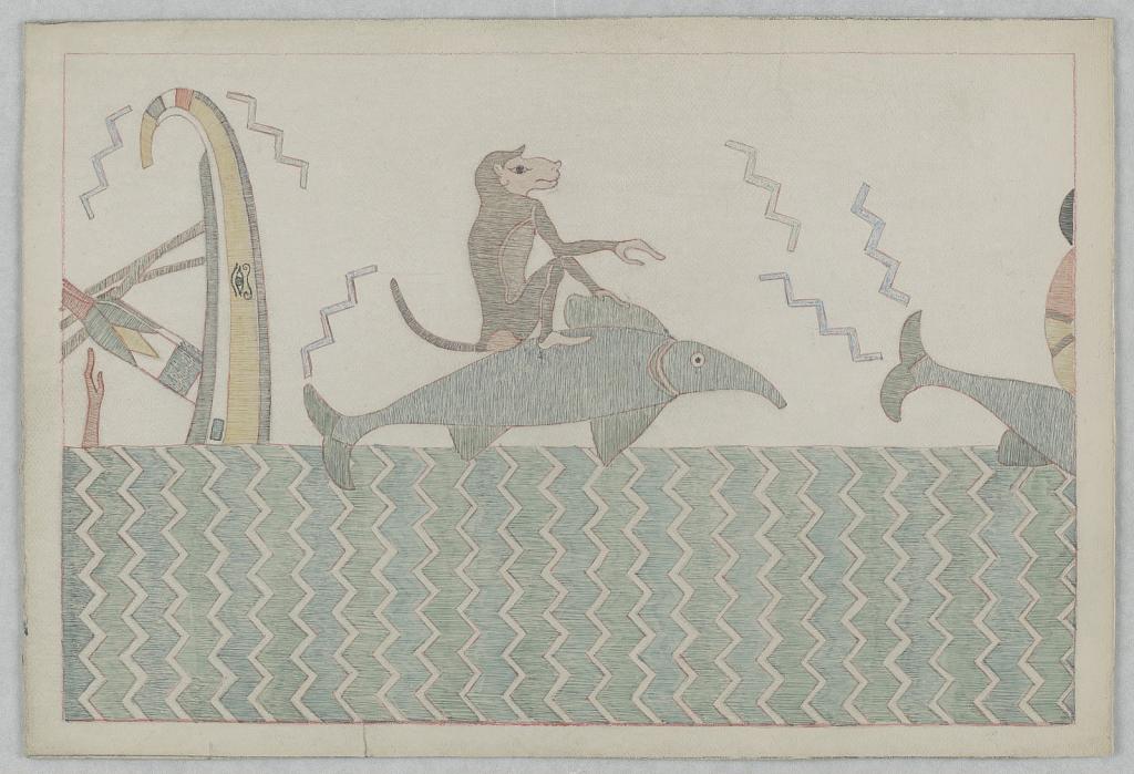 The Monkey and the Dolphin, Illustration for Aesop's Fables