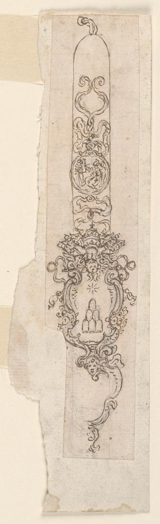 Design for the Decoration of a Candle with Bracket